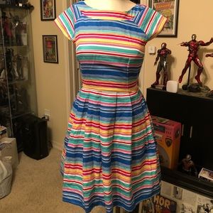 Yumi size 4 striped dress Faded and has snag